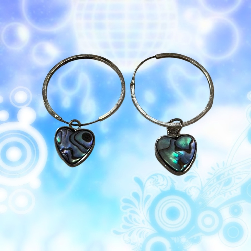 Silver Heart Hoop Earrings